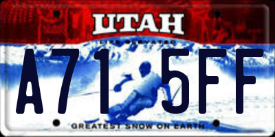 UT license plate A715FF