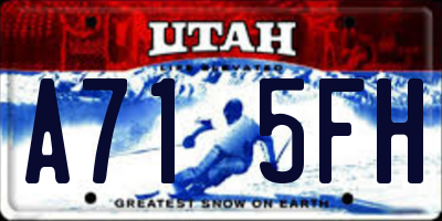 UT license plate A715FH