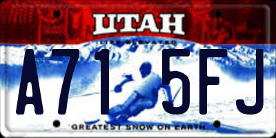 UT license plate A715FJ