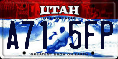 UT license plate A715FP