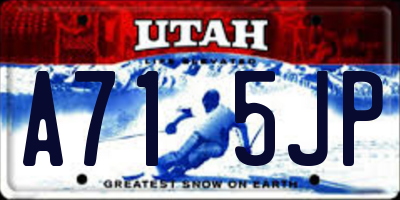 UT license plate A715JP