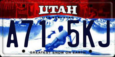 UT license plate A715KJ