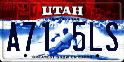 UT license plate A715LS