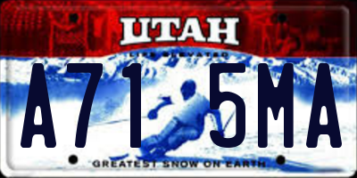 UT license plate A715MA