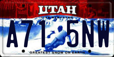 UT license plate A715NW