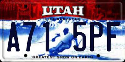 UT license plate A715PF