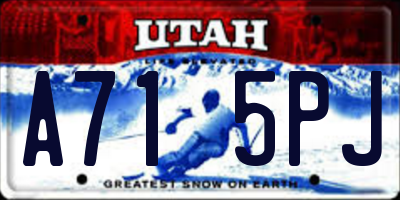 UT license plate A715PJ