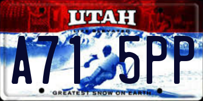 UT license plate A715PP