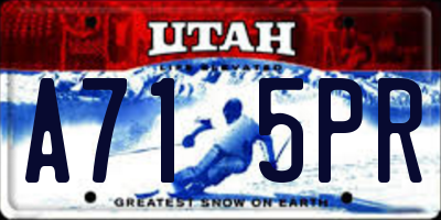 UT license plate A715PR