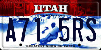 UT license plate A715RS