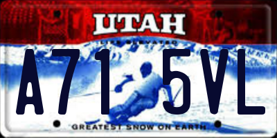 UT license plate A715VL