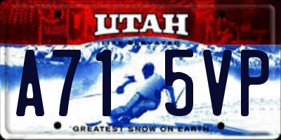 UT license plate A715VP