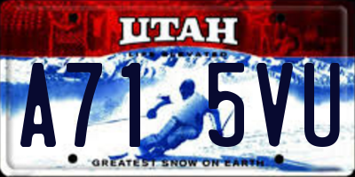 UT license plate A715VU