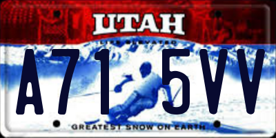 UT license plate A715VV