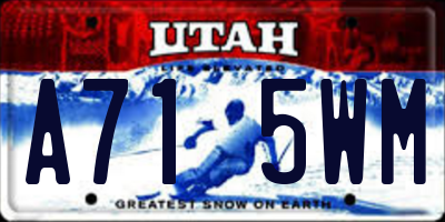 UT license plate A715WM