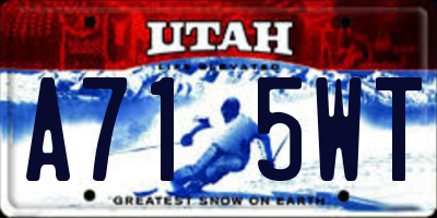 UT license plate A715WT