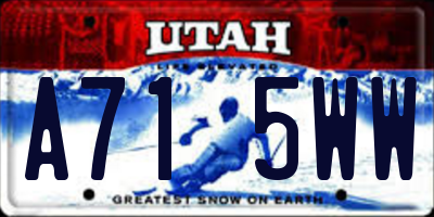 UT license plate A715WW