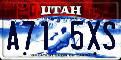 UT license plate A715XS