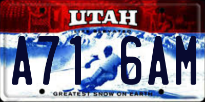 UT license plate A716AM