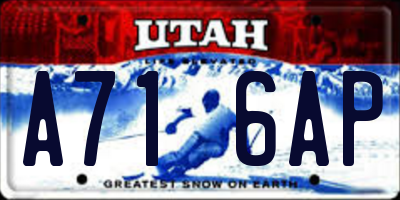 UT license plate A716AP