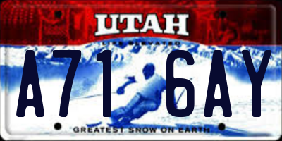 UT license plate A716AY