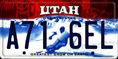 UT license plate A716EL
