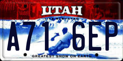 UT license plate A716EP