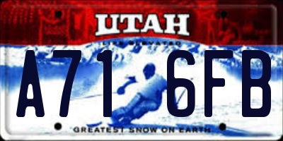 UT license plate A716FB