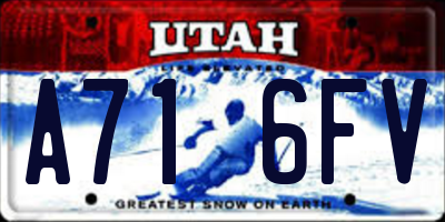UT license plate A716FV