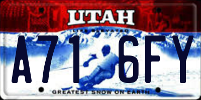 UT license plate A716FY