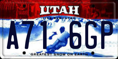 UT license plate A716GP