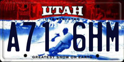 UT license plate A716HM