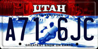 UT license plate A716JC
