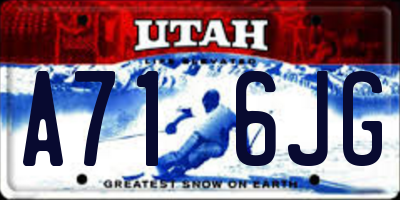 UT license plate A716JG