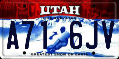 UT license plate A716JV