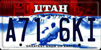 UT license plate A716KI