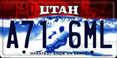 UT license plate A716ML