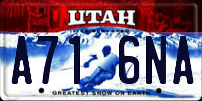 UT license plate A716NA