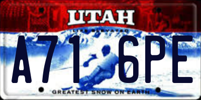UT license plate A716PE