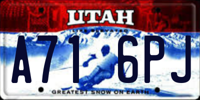UT license plate A716PJ