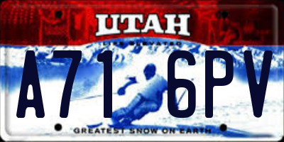 UT license plate A716PV
