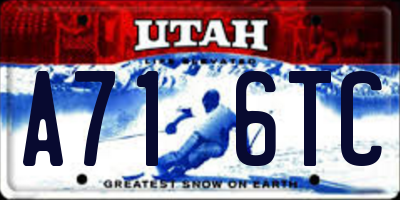 UT license plate A716TC