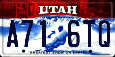 UT license plate A716TQ