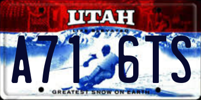 UT license plate A716TS