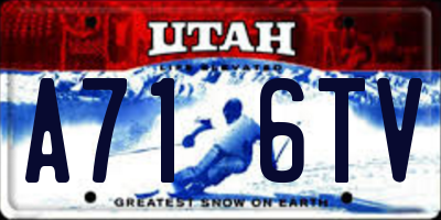 UT license plate A716TV