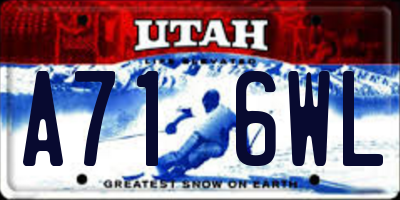 UT license plate A716WL