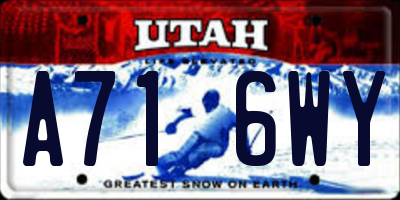 UT license plate A716WY