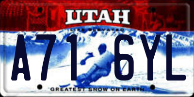 UT license plate A716YL