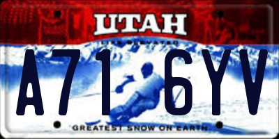 UT license plate A716YV