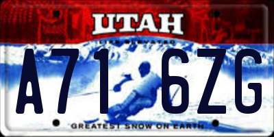 UT license plate A716ZG